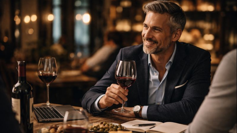 Vitor Barreto Moreira destaca o valor do vinho e das conversas sem pressa nos negócios.